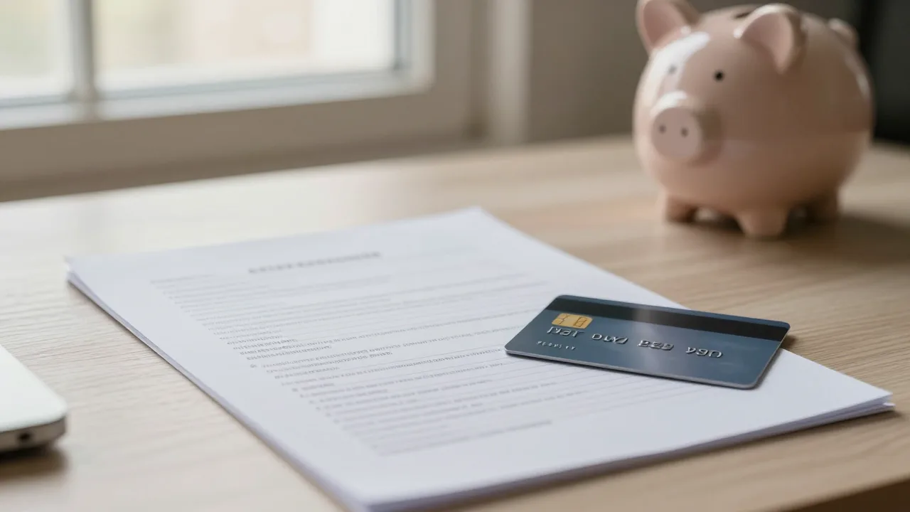 Person reviewing a credit union statement at home