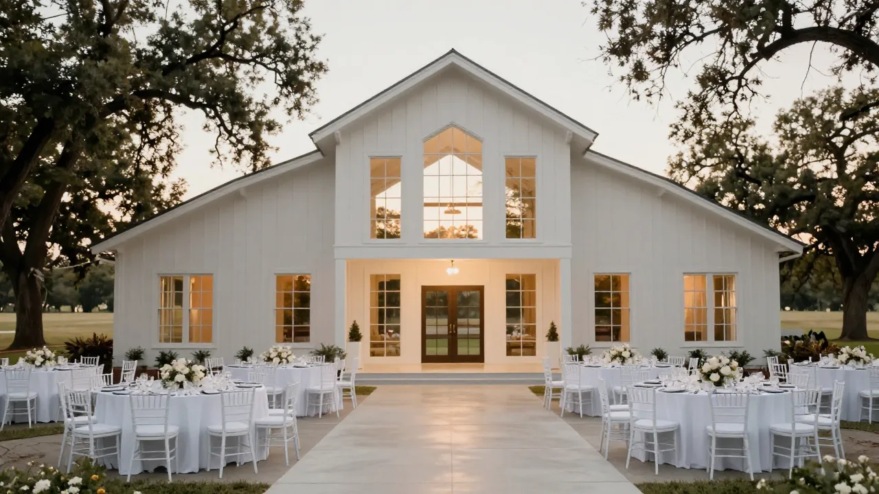 Elegant empty wedding venue in the Texas Hill Country