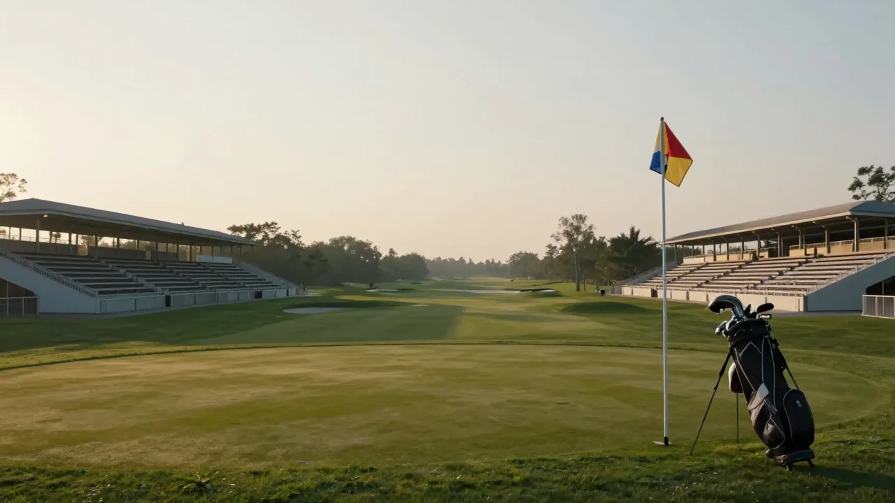 Golf course set up for an international team competition