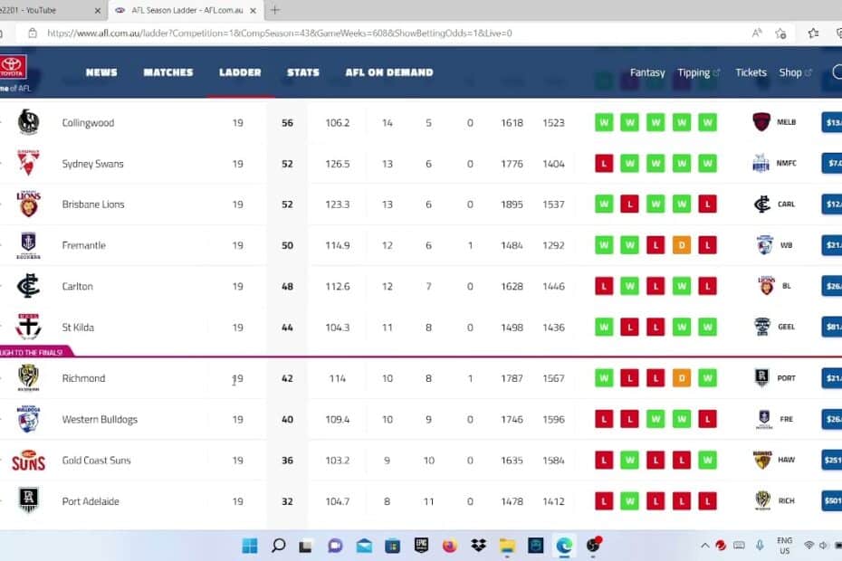 Live Ladder Afl