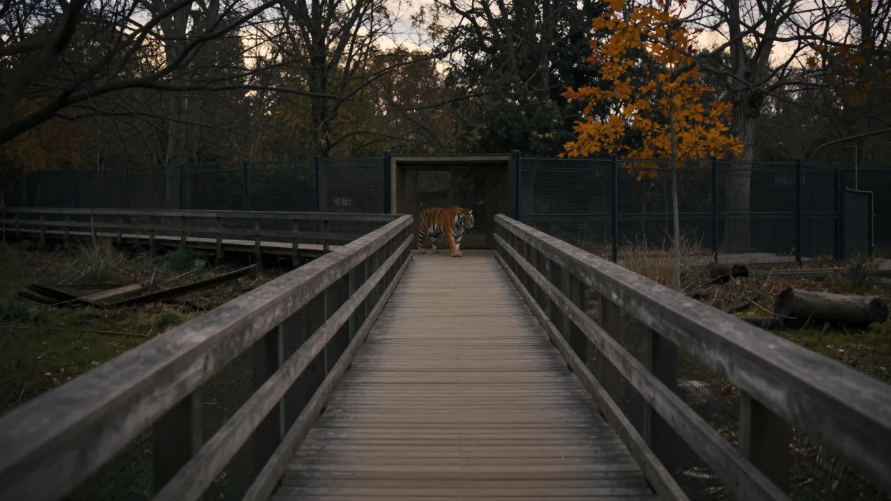 Tiger enclosure walkway at a wildlife park